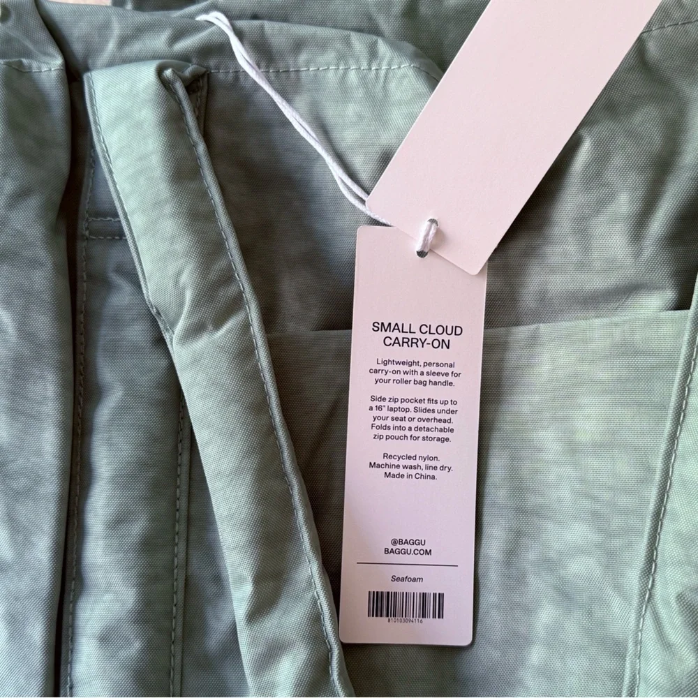 NWT BAGGU Small Cloud Carry-On Bag Seafoam - Picture 6 of 14